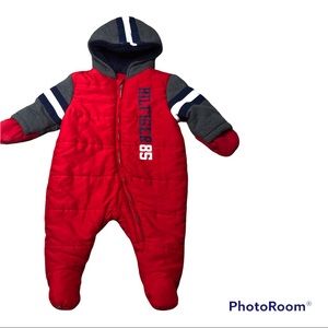 red/white/blue one piece snowsuit zip up size 6-9 Months Tommy Hilfiger